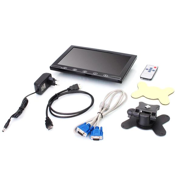 Автомобільний РК-монітор 10.1 ", AV + VGA + HDMI + RCA роз'єми, 1024 * 600ips, 12-24V, BOX 21647 фото
