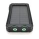 Power bank 30000 mAh Solar,2хFlashlight,5V/200mA, Input:5V/2A(microUSB), Output:5V/2A(2хUSB), rubberized case, Black/Green, BOX 8057 фото 4