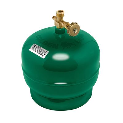 Газовий балон Golden Lion 2 кг (4,8 л), тиск 18BAR + пальник 20354, Green, Q4 20352 фото