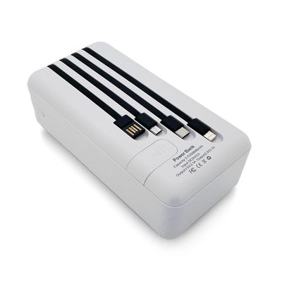 PowerBank Bix-50000mAh, Input:MicroUSB+Type-C, Output:4USB/Type-C/MicroUSB/Lightning, QC22.5W/PD20W, White 29697 фото