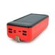 Power bank KKD-8W 80000 mAh Solar, flashlight, Input: 5V/2.1A(microUSB, TypeC, Lightning), Output: 5V /2.1A(4xUSB), plastic, Red, BOX 28609 фото 1