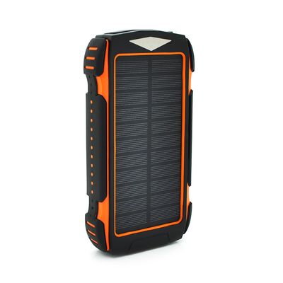 Power bank PD18W 30000mAh Solar, flashlight, Input:5V/2A/3A(Type-C, micro USB, Lightning), Output:5V/2A/3A(2xUSB,Type-C),rubberized case,Orange,Box 20183 фото