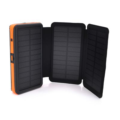 Power bank RH-20000N6W 20000mAh Solar, Flashlight,Input:5V/2A(microUSB,TypeC),Output:5V/2А(2xUSB),Wireless charger,PD/QC3.0,rubberized case,Orange,BOX 20178 фото