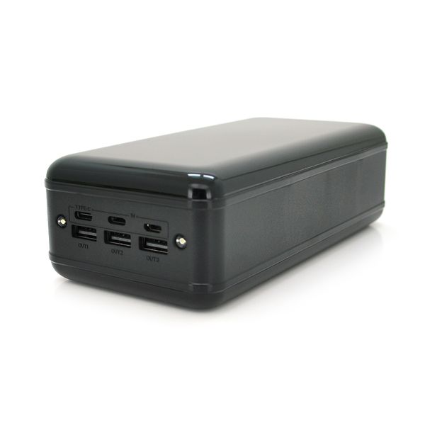 Power bank YM-391 50000 mAh, Input:5V/2.1A(micro USB, Type-C, Lighting), Output:5V /2.1A(3хUSB), plastic, Black, BOX 28199 фото