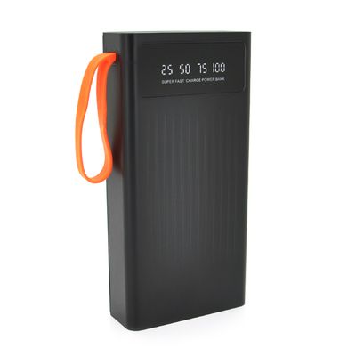 Power bank YM-572S, 30000mAh,flashlight,Input:5V/2.1A(micro USB, Type-C, Lightning), Output:5V /2.1A(4хUSB), With 4 owner cable, plastic,Black,BOX 28197 фото