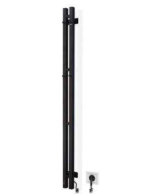 Рушникосушка електрична Силует Квадро 90х1500 Sensor права з таймером, чорний муар 12-234053-0915 фото