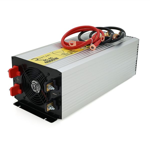 Інвертор напруги RITAR RSC-4000, 12V/220V, 4000W з правільною синусоїдою, 2xShuko, 1xUSB, клемні дроти, клемні колодки, BOX, Q2 28836 фото