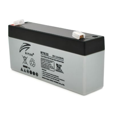 Акумуляторна батарея AGM RITAR RT632, Gray/Black Case, 6V 3.2Ah ( 134х35х60 (66) ) Q10 2967 фото
