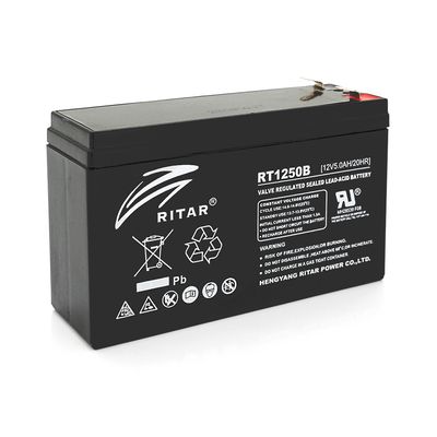 Акумуляторна батарея AGM RITAR RT1250BL, Black Case, 12V 5.0Ah (150 х 50 х 93) Q10 33809 фото