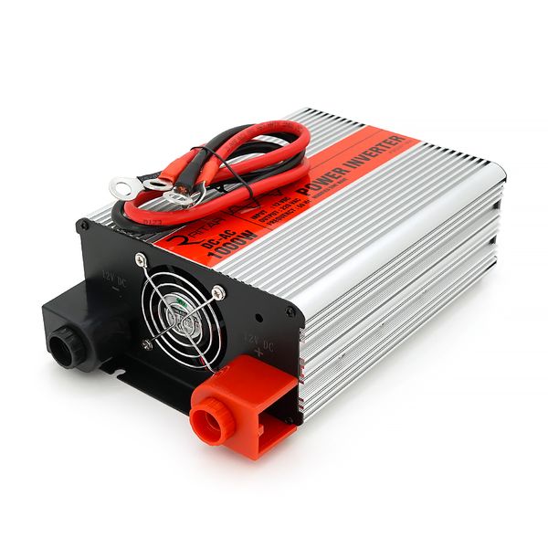 Інвертор напруги RITAR RSX-1000, 12V/220V, 1000W з апроксимувати синусоїдою, 2xShuko, 1xUSB, клемні дроти, BOX, Q8 28840 фото