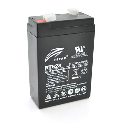 Акумуляторна батарея AGM RITAR RT628, Black Case, 6V 2.8Ah (66х34х 97 (103)) Q25 2966 фото