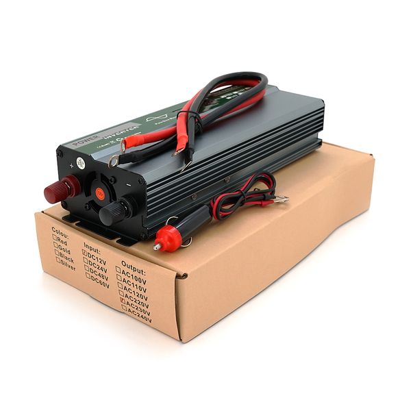 Інвертор напруги Demuda DMDPSW-800W, 12V/220V, 800W з правильною синусоїдою, 1 універсальна розетка, 2 USB, клемні дроти, Q20 29154 фото