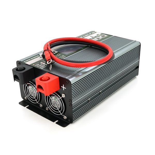 Інвертор напруги Demuda DMDPSW-1000W, 12V/220V, 1000W з правильною синусоїдою, 2 універсальні розетки, 2 USB, Rj 45, клемні дроти, Q6 29156 фото