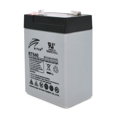 Акумуляторна батарея AGM RITAR RT640, Black Case, 6V 4Ah ( 70х47х99 (107) ) Q20 8208 фото