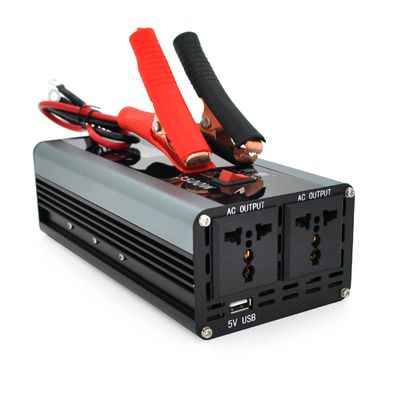Інвертор напруги AEV3500W, 12/220V з апроксимованою синусоїдою, 2 універсальні розетки, 1*USB (DC:5V/2.4A), крокодили, BOX 28505 фото