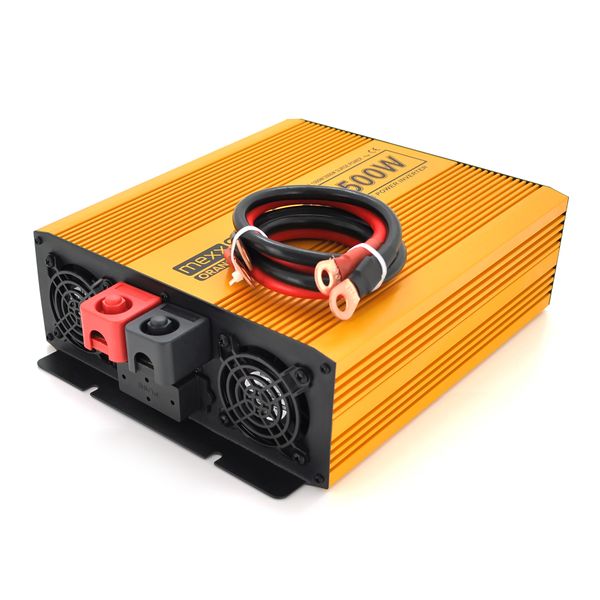 Інвертор напруги Mexxsun MXSPSW-1500, 12V/220V, 1500W з правільною синусоїдою, 2 Shuko, клемні дроти, Q4 29180 фото