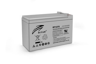 Акумуляторна батарея AGM RITAR RT1275, Gray Case, 12V 7.5Ah ( 151 х 65 х 94 (100) ) Q10 4231 фото