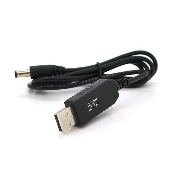 Кабель для роутера 5.5/2.5(5.5/2.1)mm(M)=> USB2.0 (Out:12V), 1м, Black, OEM 29886 фото