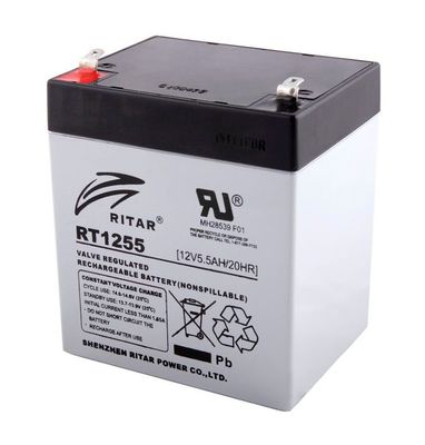 Акумуляторна батарея AGM RITAR RT1255, Black Case, 12V 5.5Ah ( 90 х 70 х 101 (107) ) Q10 8215 фото