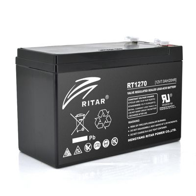 Акумуляторна батарея AGM RITAR RT1270B, Black Case, 12V 7.0Ah ( 151 х 65 х 94 (100) ) Q8 8218 фото
