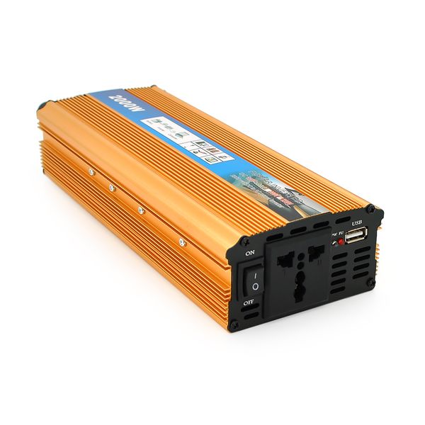 Інвертор напруги M2000W (DC:900W), 12/220V з апроксимованою синусоїдою, 1 універсальна розетка, 1*USB (DC:5V/2A), крокодили+прикурювач, BOX 28562 фото