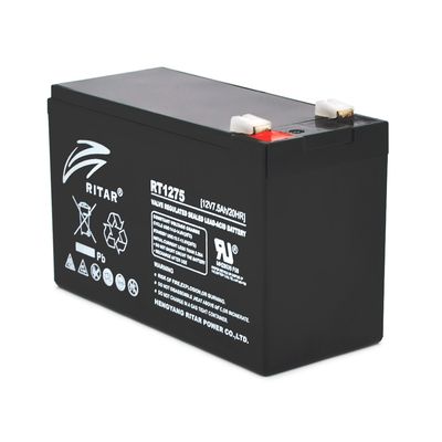 Акумуляторна батарея AGM RITAR RT1275B, Black Case, 12V 7.5Ah ( 151 х 65 х 94 (100) ) Q10 8221 фото
