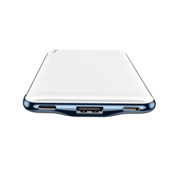 Повербанк Baseus Simbo 10000mAh, Input: 5V/2,4А/1,5А(Type-C,Lightning), Output:5V/3А/2,1А(Type-C,USB), FastCharge,Q1,plastic,White 29505 фото