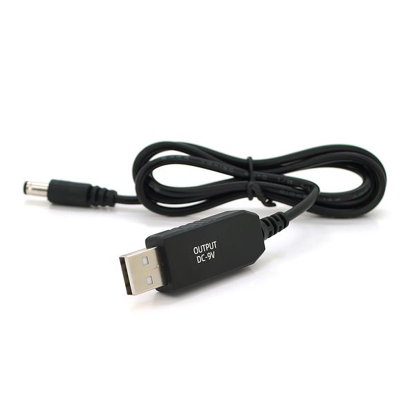 Кабель для роутера 5.5/2.5(5.5/2.1)mm(M)=> USB2.0 (Out:9V), 1м, Black, OEM 29887 фото