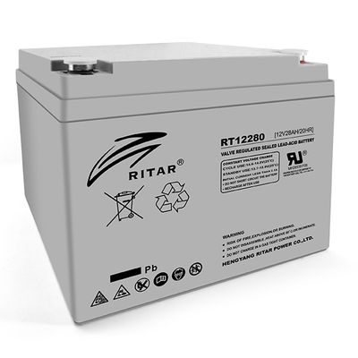Акумуляторна батарея AGM RITAR RT12280, Gray Case, 12V 28Ah (166х178х125) 9092 фото