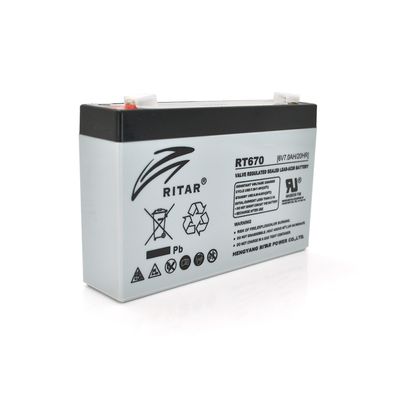 Акумуляторна батарея AGM RITAR RT670, Black Case, 6V 7.0Ah (151х34х94 (100)) Q20 18214 фото
