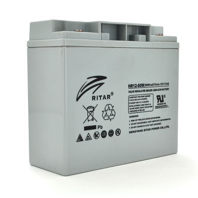 Акумуляторна батарея AGM RITAR HR12-60W, Gray Case, 12V 17.0Ah ( 181 х 77 х 167 (167 ) 4.80 kg Q4 17180 фото