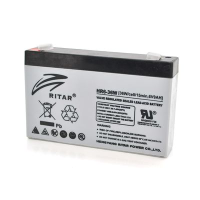 Акумуляторна батарея AGM RITAR HR6-36W, Gray Case, 6V 9.0Ah ( 151 х 34 х 94 (100 ) 1.35kg Q10 16018 фото