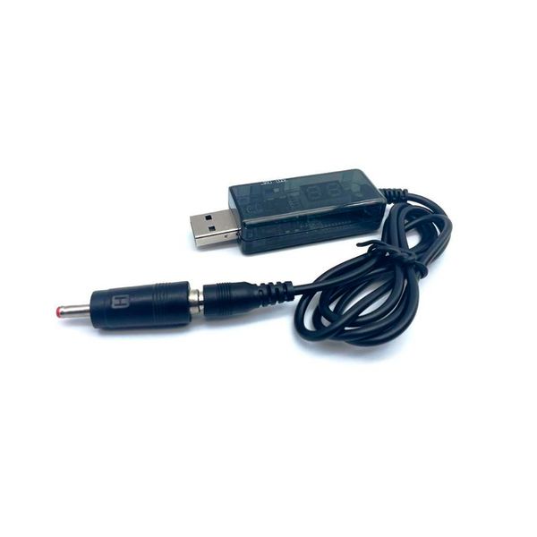 Кабель для роутера 5.5/2.5mm(M)=> USB2.0 (Out:12V/9V)+переходник, 1м, Black, OEM 29972 фото