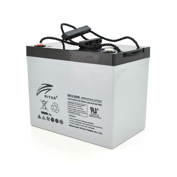 Акумуляторна батарея AGM RITAR HR12280W, Gray Case, 12V 75.0Ah ( 260 х 169 х 211 (219 ) 24.80kg Q1 16732 фото