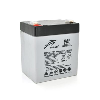 Акумуляторна батарея AGM RITAR HR1222W, Gray Case, 12V 5.5Ah ( 90 х 70 х 101 (107 ) 1.55kg Q10 1708 фото