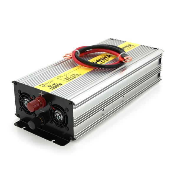 Інвертор напруги RITAR RSC-1500, 12V/220V, 1500W з правільною синусоїдою, 2xShuko, 1xUSB, клемні дроти, BOX, Q4 28834 фото